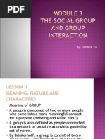 SOCIETY - The Social Group and Group Interaction