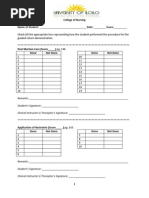 College of Nursing Name of Student: - Date: - Score