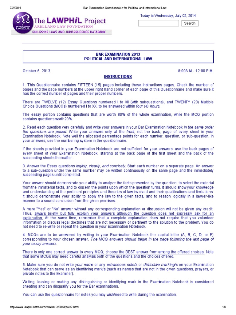 Bar Examination Questionnaire for Political and International Law.pdf