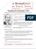 Kevin Humphreys - Housing Crisis Leaflet Spring 1999