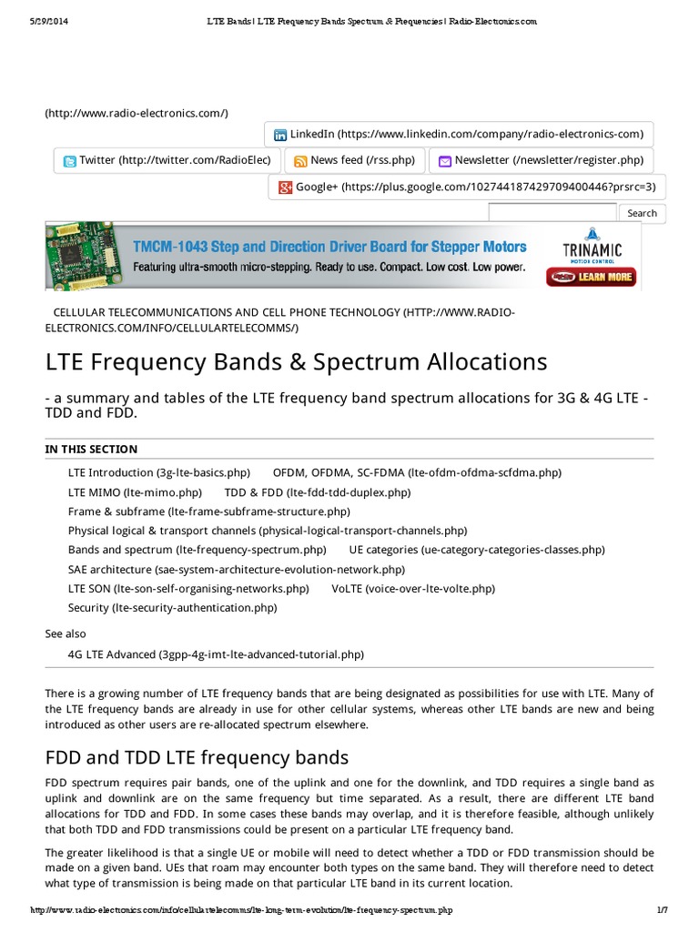 LTE Bands _ LTE Frequency Bands Spectrum & Frequencies _ Radio