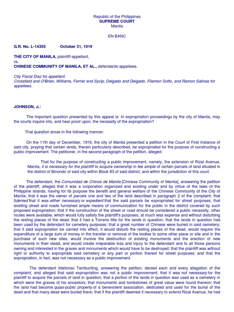 Eminent Domain Cases (Full Length) PDF Eminent Domain Property