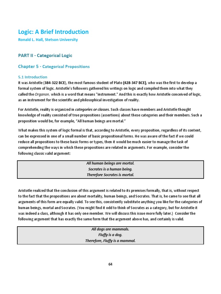 Logic Chapter 5 | PDF