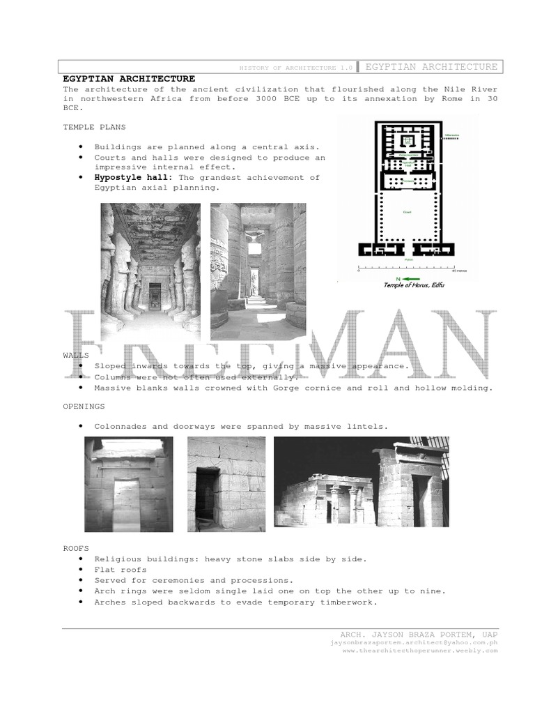 Overview of Egyptian Architecture | PDF | Ancient Egypt | Egyptian Pyramids