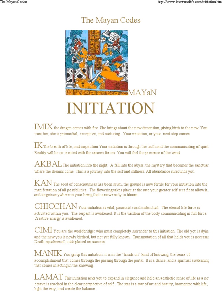Mayan Initiation Codes Explained | PDF | Metaphysics