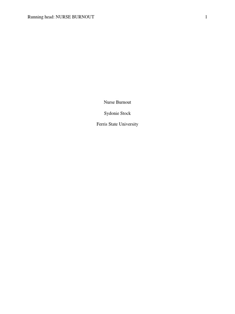 Nurse Burnout | PDF | Occupational Burnout | Nursing