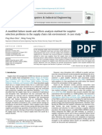 A Modified Failure Mode and Effects Analysis Method For Supplier Selection Problems in The Supply Chain Risk Environment A Case Study