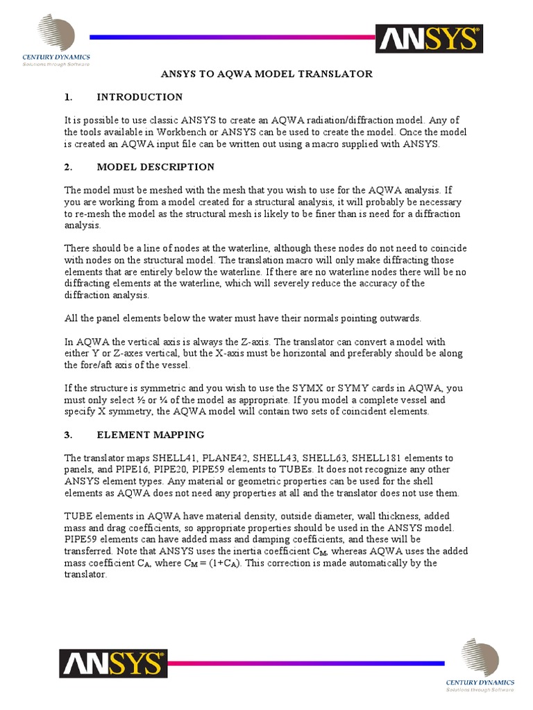 Ansys To Aqwa | PDF | Command Line Interface | C (Programming Language)