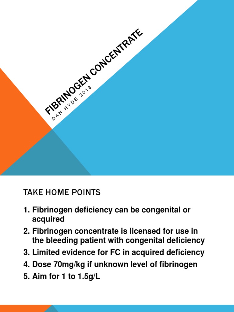 Fibrinogen-Concentrate - Presentation | PDF | Blood Proteins | Blood