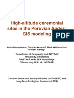 High-Altitude Ceremonial Sites in The Peruvian Andes: GIS Modeling