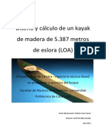 Diseño y Cálculo de Un Kayak de Madera de 5.387 Metros de Eslora (LOA)