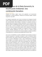 Aplicaciones de La Dieta Sensorial y La Modificación Ambiental