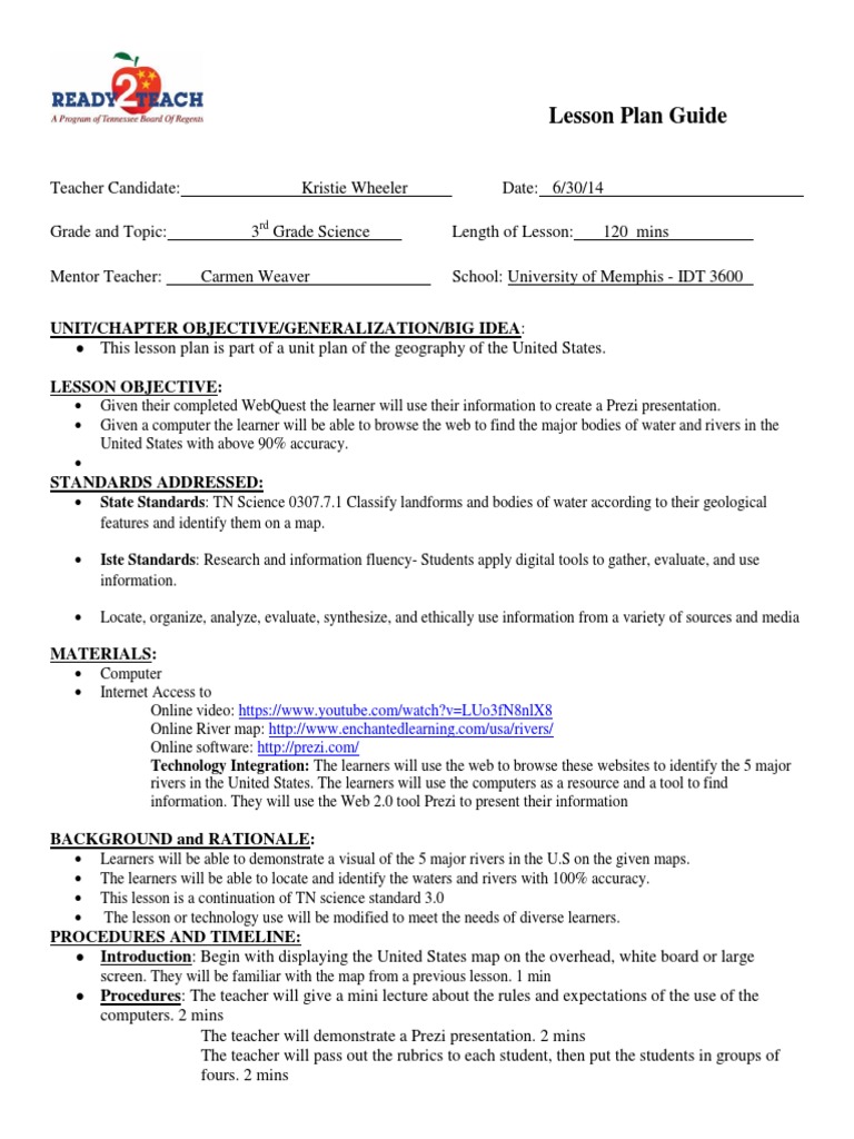 Idt Lesson Plan Final | PDF | Lesson Plan | Computing