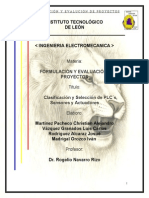 Clasificacion y Seleccion de PLC, Sensores y Actuadores