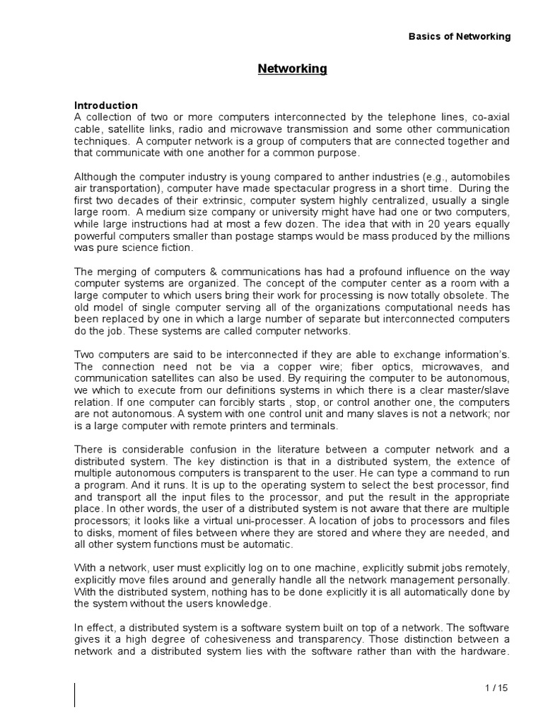 Basics Networking PDF