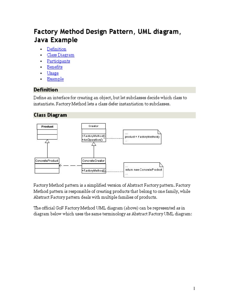 Factory Method Design Pattern | PDF | Class (Computer Programming ...