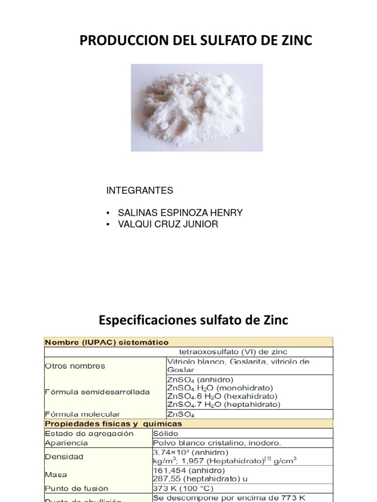 Sulfato de Zinc