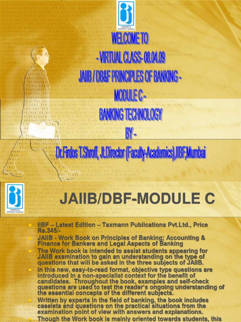 DBF JAIIB Principles of Banking Bank Tech Module C | PDF | Clearing ...