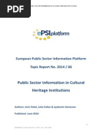 Download Public Sector Information in Cultural Heritage Institutions by ePSI Platform SN232425367 doc pdf