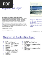 Application Layer: A Note On The Use of These PPT Slides