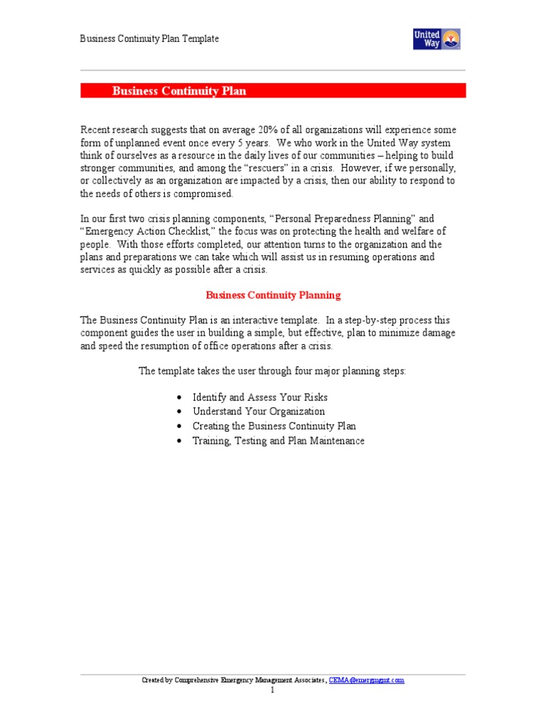 D.2 - Business Continuity Plan Document | PDF | Business Continuity ...