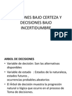 Árboles de decisión y análisis de decisiones bajo certeza e incertidumbre