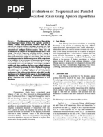 Performance Evaluation of Sequential and Parallel Mining of Association Rules Using Apriori Algorithms