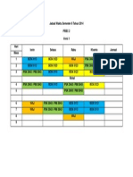 Jadual Waktu Semester 6 Tahun 2014