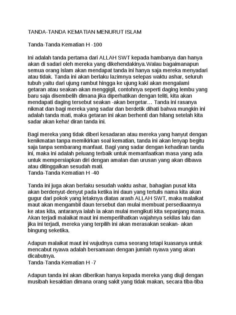 Tanda Tanda Kematian Pdf