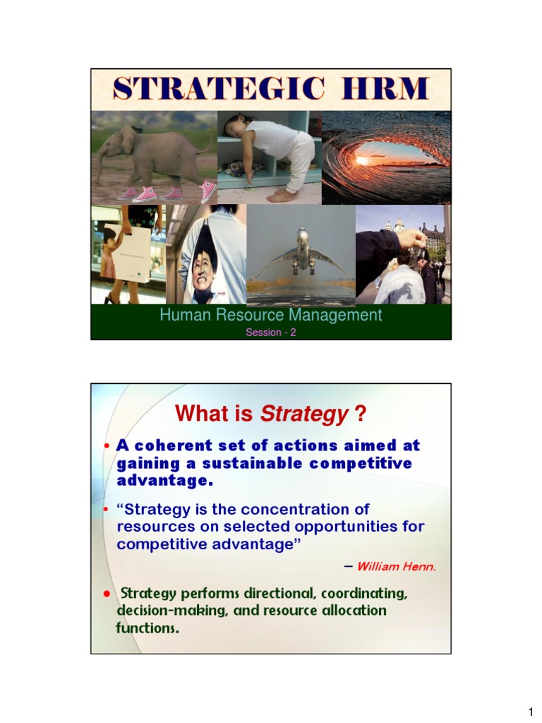 What Is Strategy ? Human Resource Management PDF Strategic