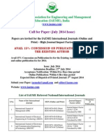 Call For Paper (July 2014 Issue)