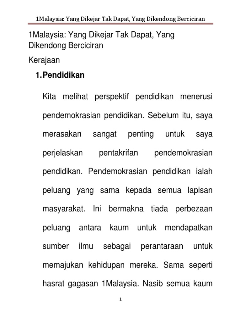 1 Malaysia Pdf