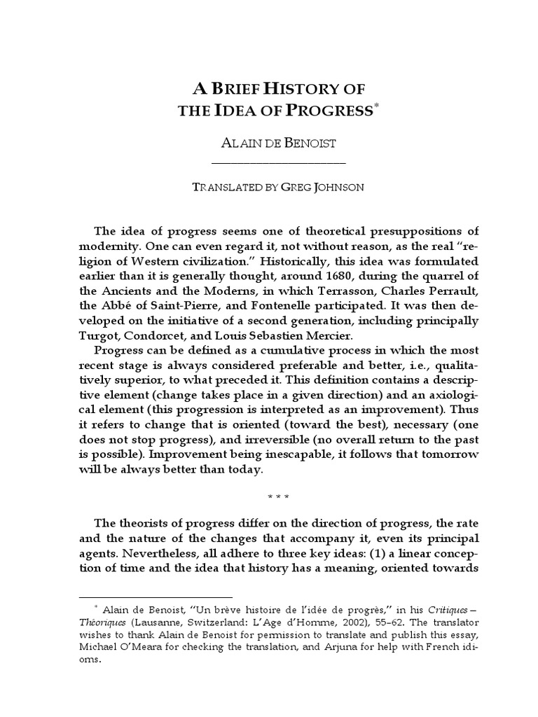 A Brief History of Progress Ideas | PDF | Reason | Positivism