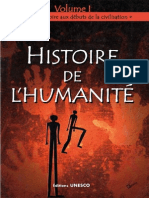 Histoire de L'humanité Unesco Volume I - de La Préhistoire Aux Débuts de La Civilisation