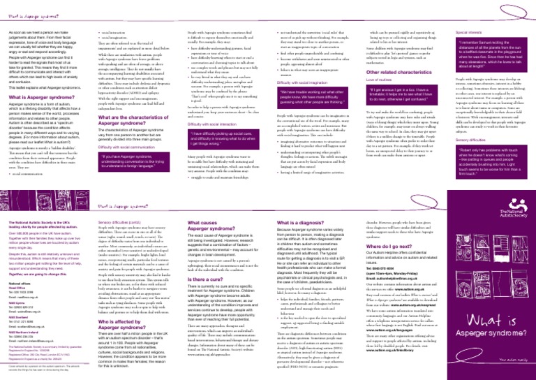 Understanding Asperger Syndrome Characteristics | PDF | Autism Spectrum ...