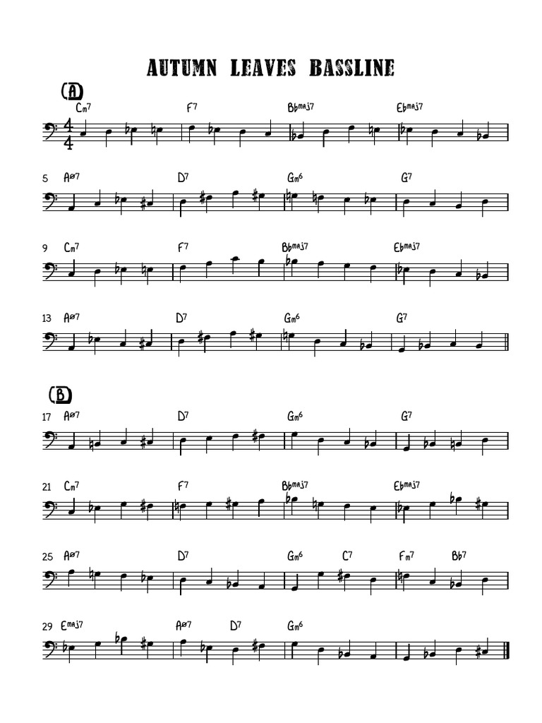Autumn Leaves Walking Bass | PDF