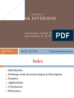 Weak Inversion: Presented By-Vishal B. Chavan (515003) Under Guidance of - Dr. M .B. Mali (HOD)