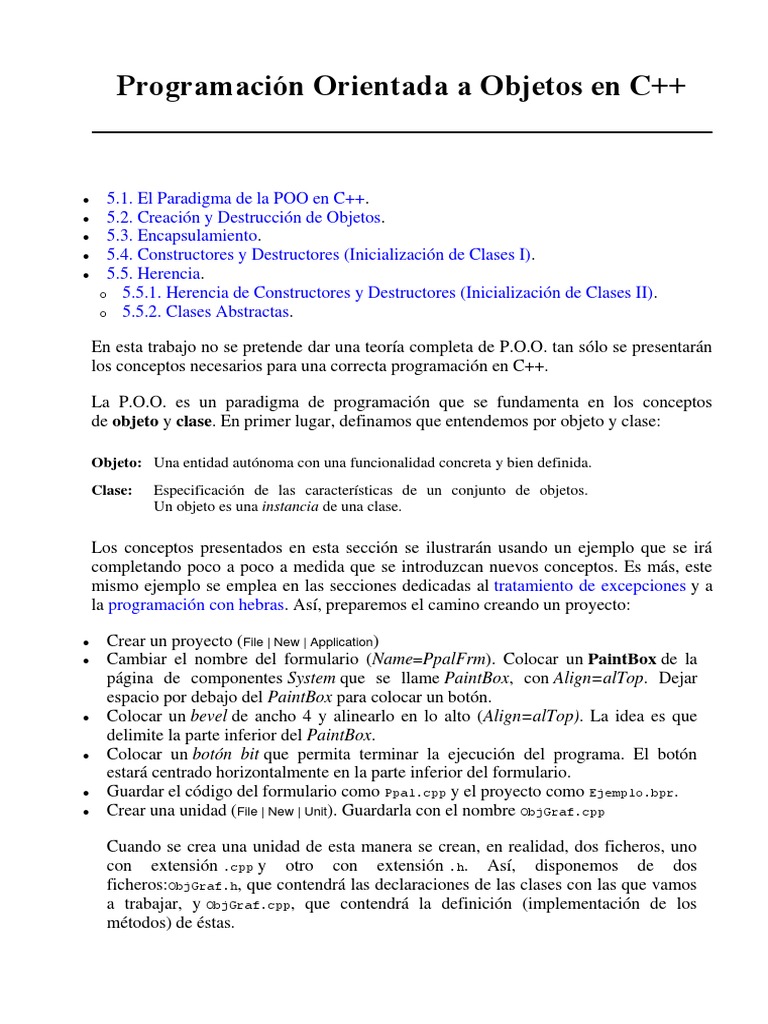 Programación Orientada A Objetos en C++ | PDF | C ++ | Objeto (informática)