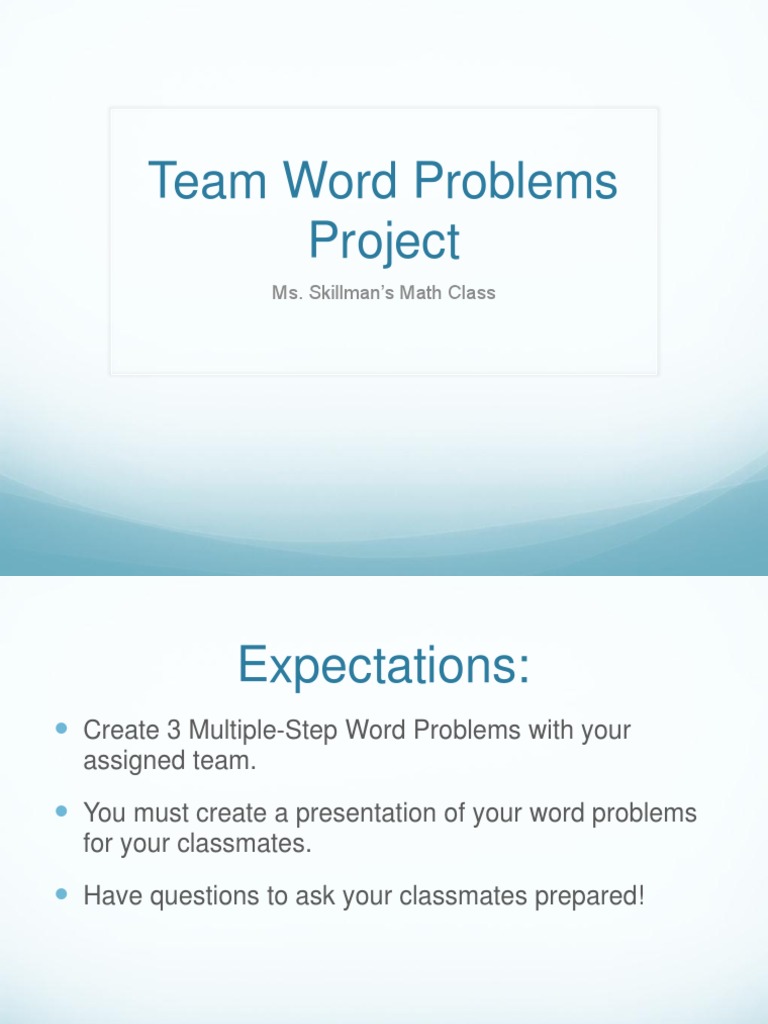 Team Word Problems | PDF