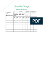 Lista de Cotejo para Dramatizacin