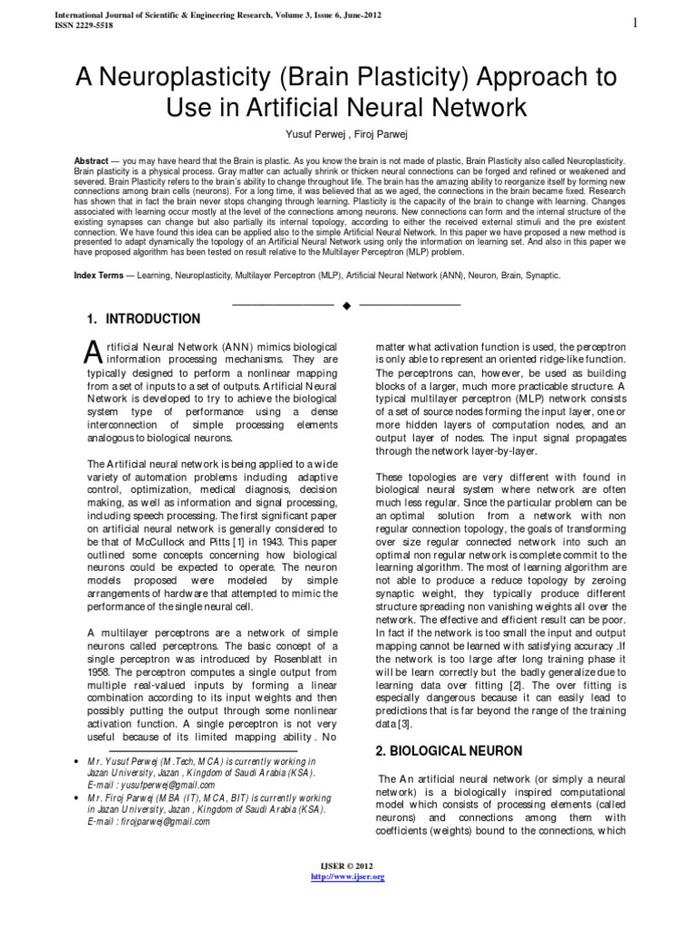 A Neuroplasticity (Brain Plasticity) Approach To | PDF ...