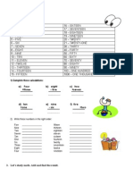 Numbers: 1) Complete These Calculations: A) Four B) Eight C) Two +three - Five +seven