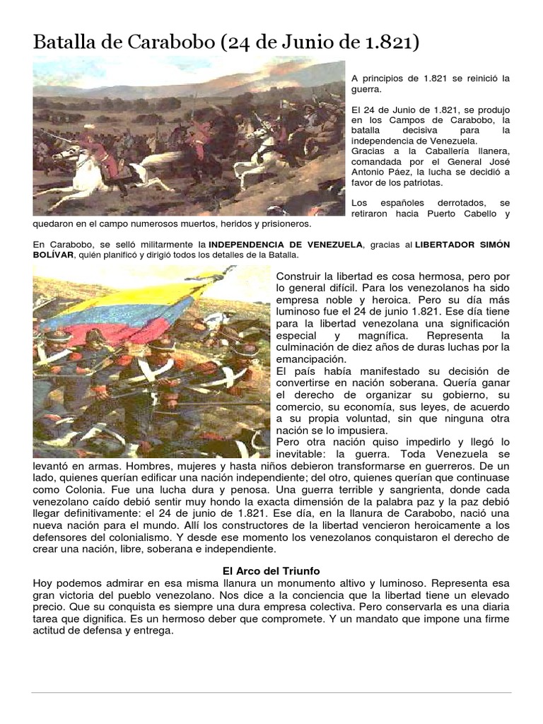 Batalla de Carabobo | PDF | Nube | Fenómenos Meteorológicos