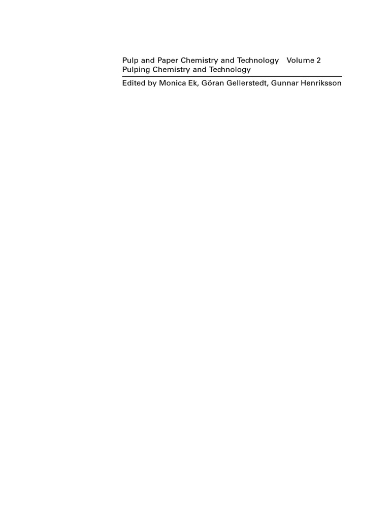 Vol. 2 Pulping Chemistry and Tech PDF Pulp (Paper) Paper