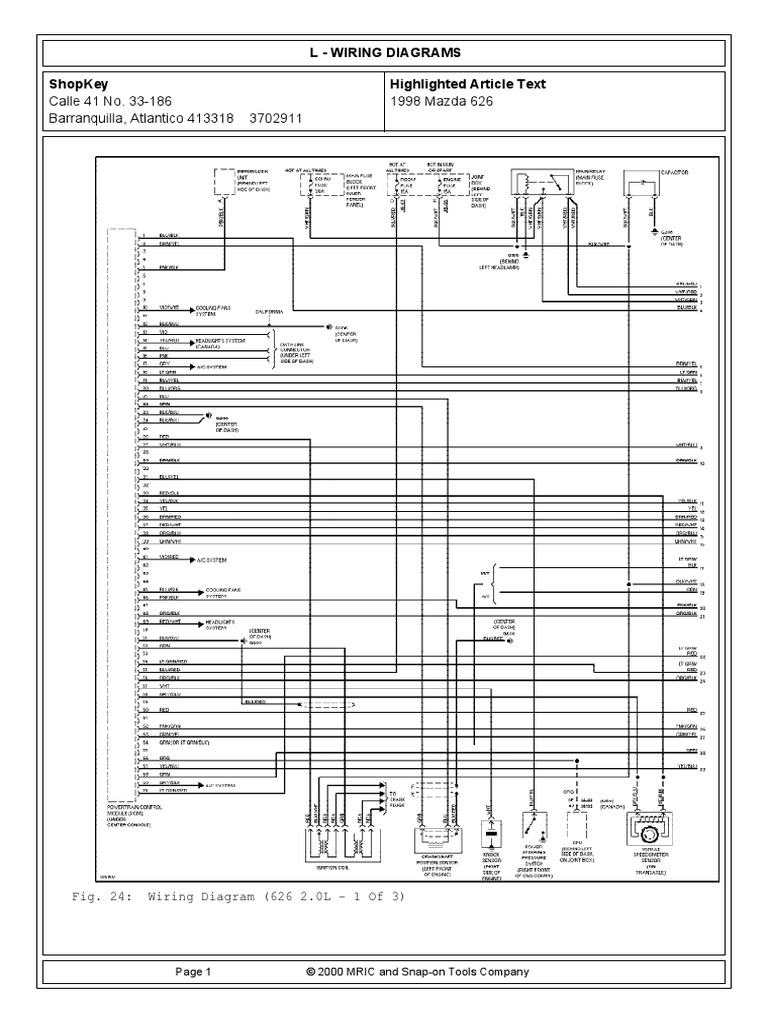 Wiring Diagram For 1998 Mazda - Complete Wiring Schemas