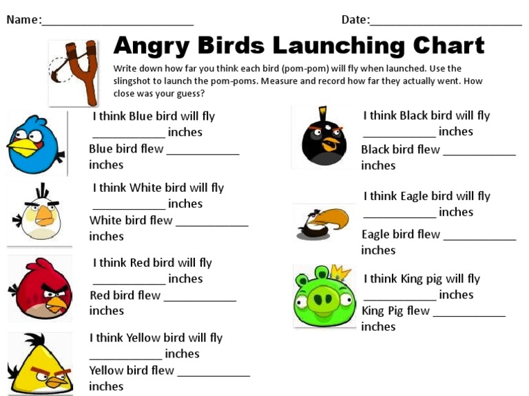 Angry Birds Flight Distance Chart | PDF | Sports & Recreation