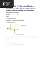 Friction Coefficients of Common Materials | PDF | Friction | Steel