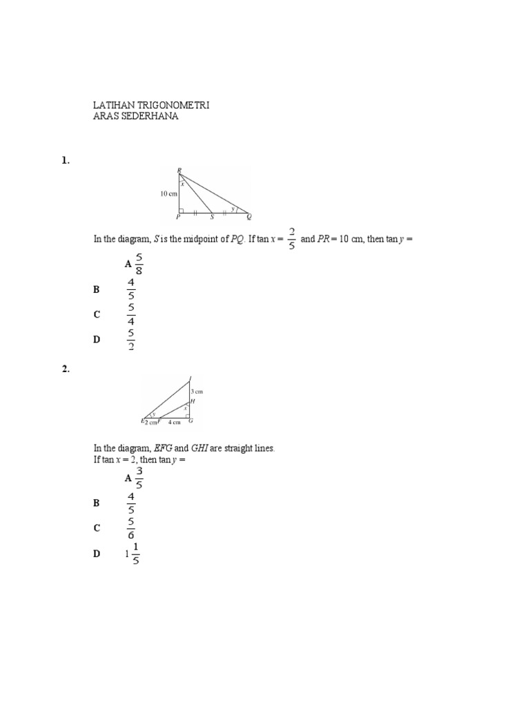 Latihan Trigonometri | PDF | Language Arts & Discipline