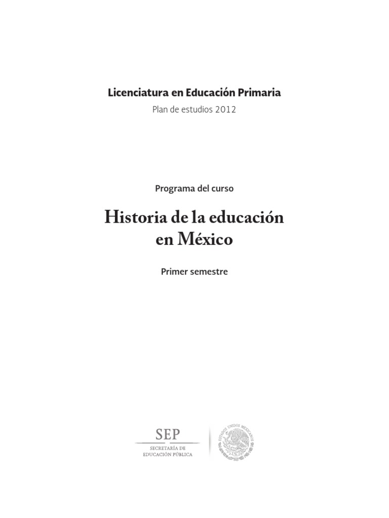 Historia de La Educacion en Mexico Lepri | PDF | Educación primaria ...