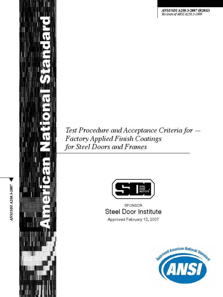 ANSI A250.3 Test Procedure and Acceptance Criteria For Factory Applied ...